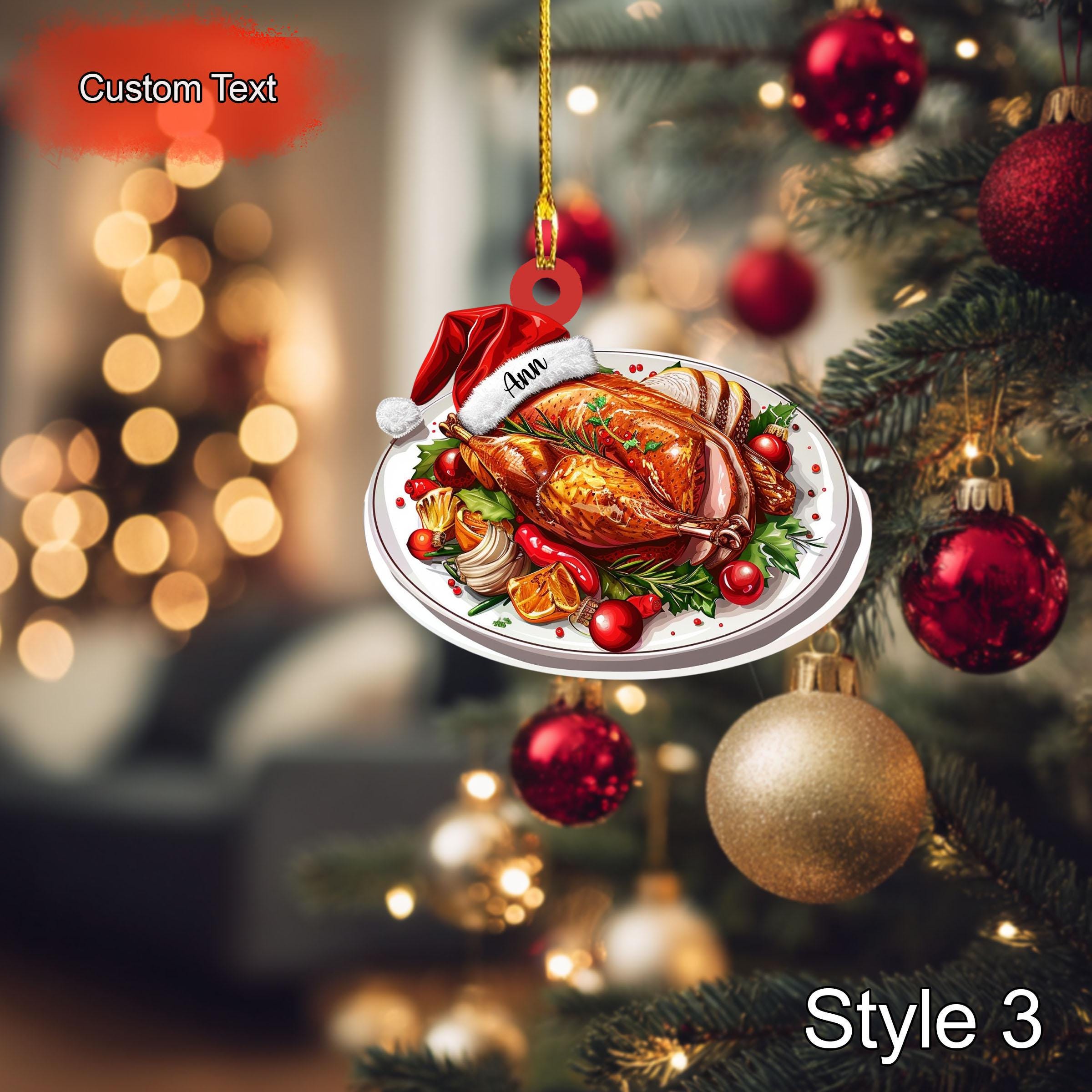 Custom Roasted Duck Christmas Ornament – Personalized 2D Flat Acrylic Tree Hanging Holiday Decoration - Image 3