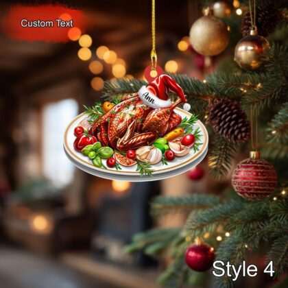 Custom Roasted Duck Christmas Ornament – Personalized 2D Flat Acrylic Tree Hanging Holiday Decoration - Image 4