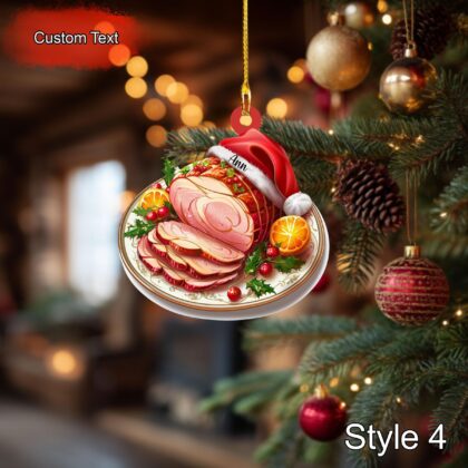 Custom Roast Ham Christmas Ornament – Personalized Food Ornament - Image 4