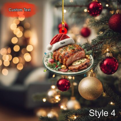 Custom Roast Beef Christmas Ornament – 2D Flat Acrylic Personalized Holiday Decoration - Image 4