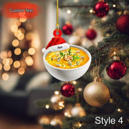 Custom Pumpkin Soup Christmas Ornament – Personalized Food Ornament - Image 4