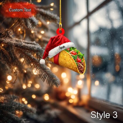 Custom Tacos Christmas Ornament – Personalized Food Ornament - Image 3