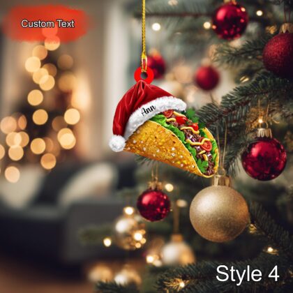 Custom Tacos Christmas Ornament – Personalized Food Ornament - Image 4