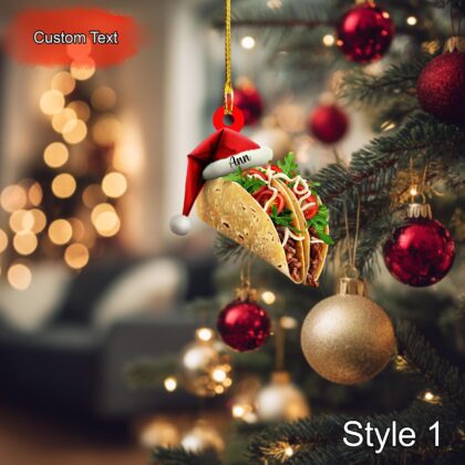Custom Tacos Christmas Ornament – Personalized Food Ornament