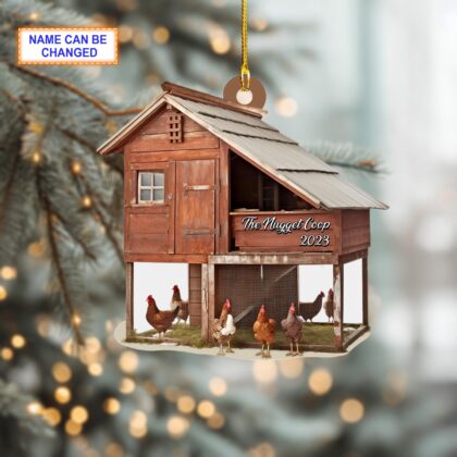 Custom Name Farmhouse Chicken Personalized Ornament – Christmas Tree Hanging Decor - Image 4