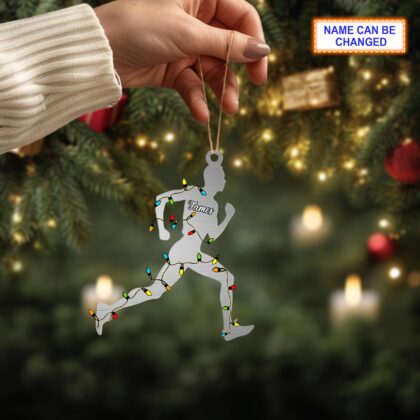 Custom Name Runner Man Personalized Ornament – Christmas Tree Hanging Decor - Image 3