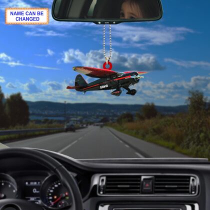 Alternative view of Custom Name Aircraft Personalized Ornament – Christmas Tree Hanging Decor