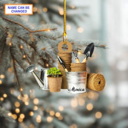 Alternative view of Custom Name Garden Tool Christmas Ornament – Christmas Tree Hanging Decor