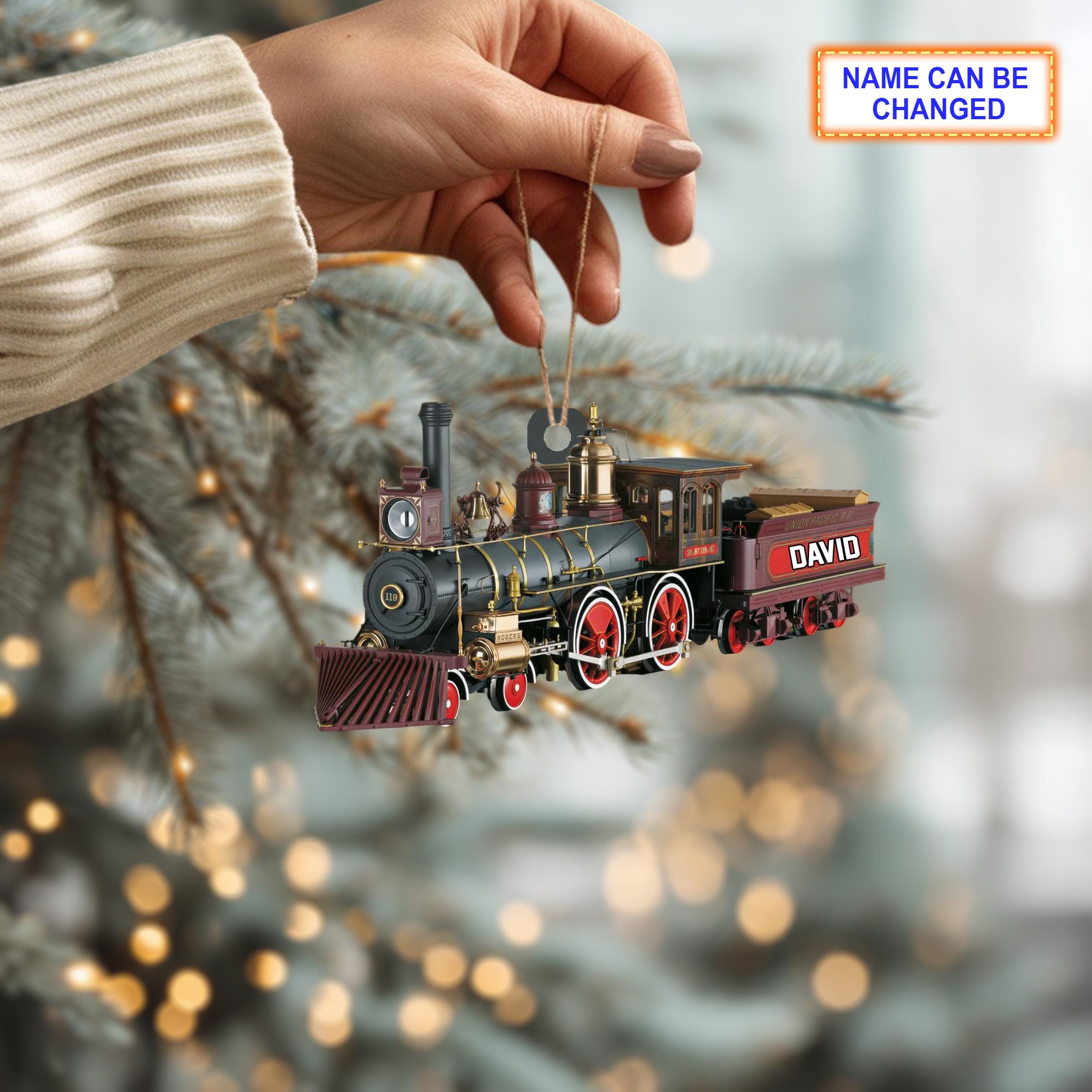 Custom Name Railroader Train Personalized Christmas Ornament - Image 3