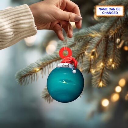 Custom Name Uranus With Santa Hat Personalized Ornament - Image 3