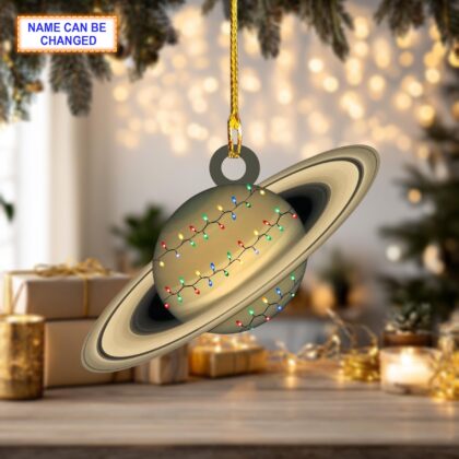 Alternative view of Saturn With Led Light Personalized Ornament – Tree Hanging Decor