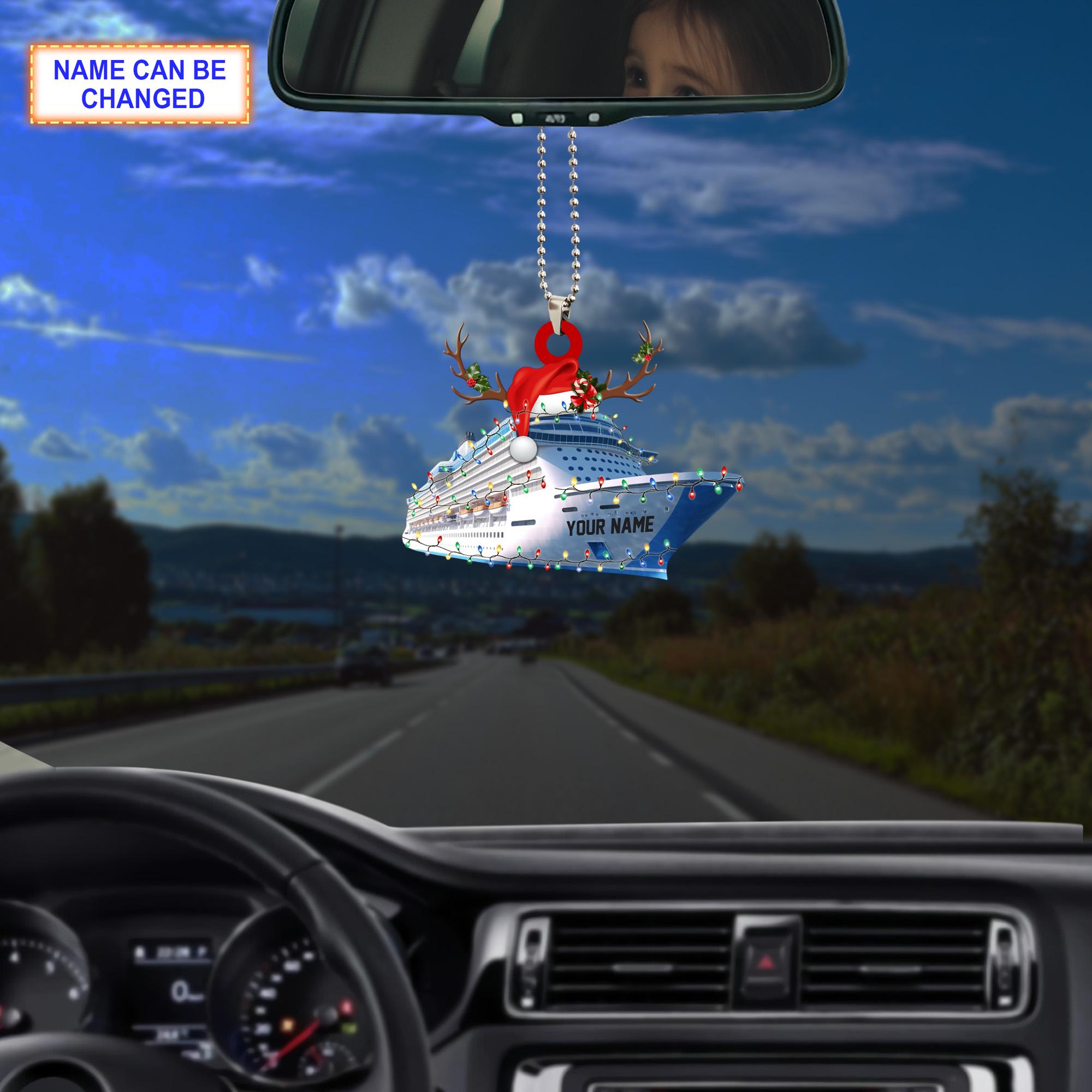 Custom Name Cruise With Led Light And Reindeer Hord V2 Christmas Ornament - Image 4
