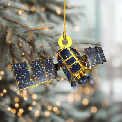 Alternative view of Satellite Led Light Personalized Ornament – Tree Hanging Decor