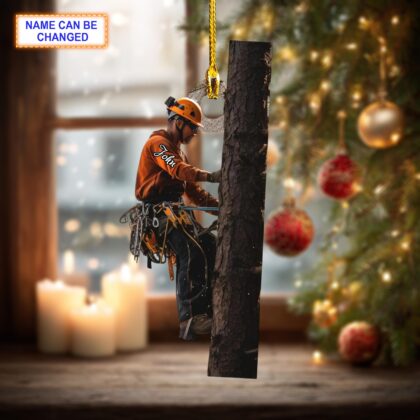 Alternative view of Custom Name Arborist Christmas Ornament – Christmas Tree Hanging Decor