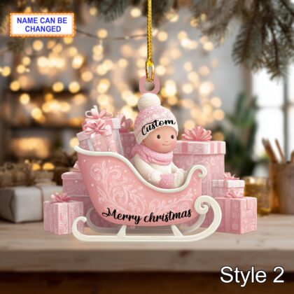 Alternative view of Personalised Baby's First Christmas Ornament Bauble Decoration
