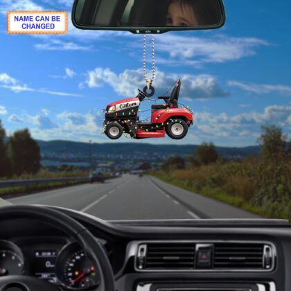 Alternative view of Personalized Lawn Mowers Christmas Ornament 2025 – Riding Mower Tree Hanging Decoration with Xmas Lights