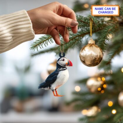 Alternative view of Puffin Wooden Christmas Ornament – Eco Friendly Tree Hanging Bauble Decoration
