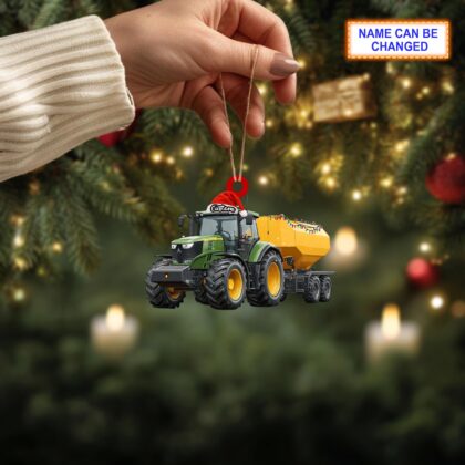 Farmer Lime Spreader acrylic 2D flat Christmas ornament - Image 3