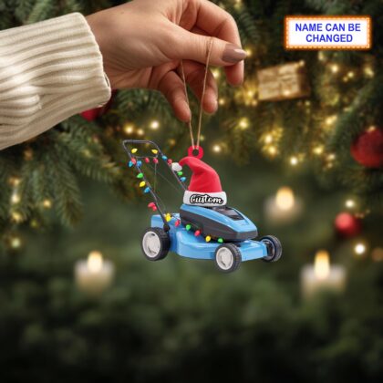 Farmer Lawn Mower acrylic 2D flat Christmas ornament – festive tree hanging acrylic decor - Image 3