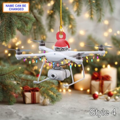 Farmer Agricultural Spraying Drone acrylic 2D flat Christmas ornament - Image 6