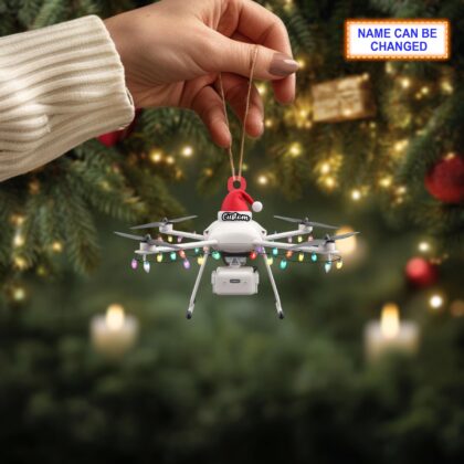 Farmer Agricultural Spraying Drone acrylic 2D flat Christmas ornament - Image 3
