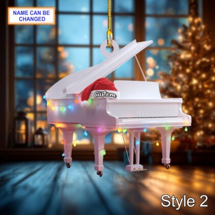 Musical Piano acrylic 2D flat Christmas ornament – festive tree hanging acrylic holiday decoration - Image 4
