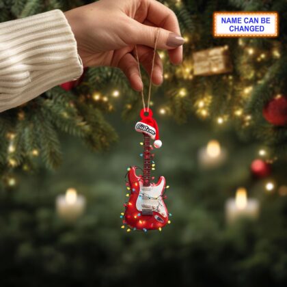 Musical Electric Guitar acrylic 2D flat Christmas ornament - Image 3