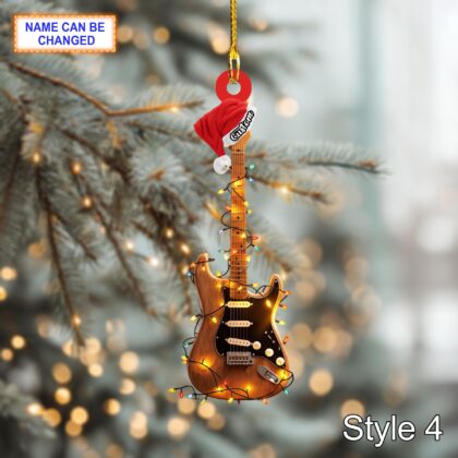 Musical Electric Guitar acrylic 2D flat Christmas ornament - Image 6