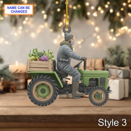 Custom Name Farmer Christmas Ornament – Holiday Tree Hanging Decor - Image 5