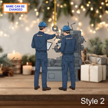 Custom Name Mechanic Engineer Christmas Ornament – Holiday Tree Hanging Decor - Image 4