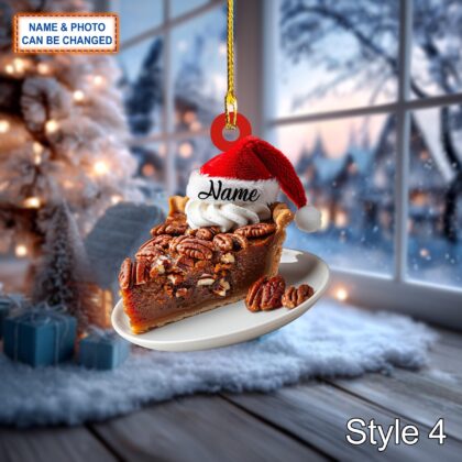 Custom Name Cake Pumpkin Pie Dessert Personalized Ornament - Image 4