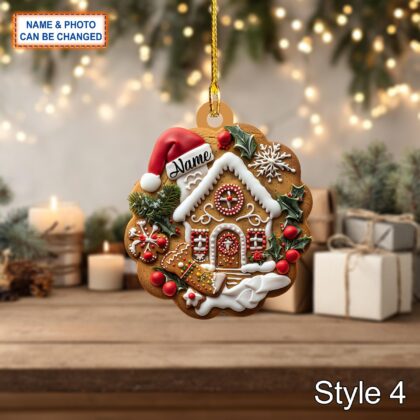 Custom Name Cake Sugar Cookies Personalized Ornament – Christmas Tree Hanging Decor - Image 4