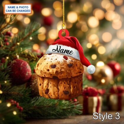 Custom Name Cake Panettone Italy Sweet Personalized Ornament - Image 3