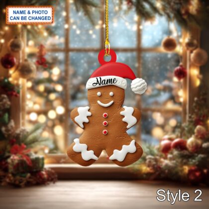 Alternative view of Custom Name Cake Gingerbread Treat Personalized Ornament