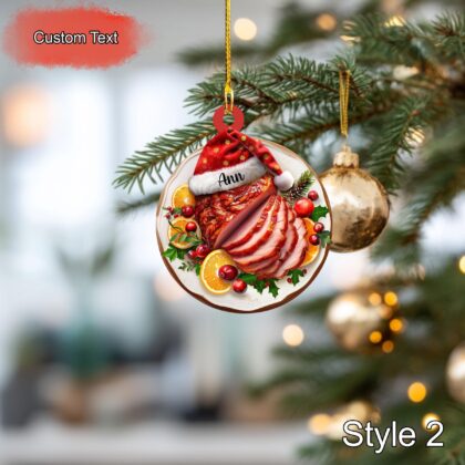 Custom Roast Ham Christmas Ornament – Personalized Food Ornament - Image 2