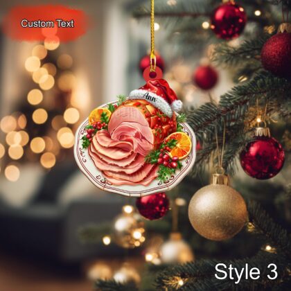 Custom Roast Ham Christmas Ornament – Personalized Food Ornament - Image 3