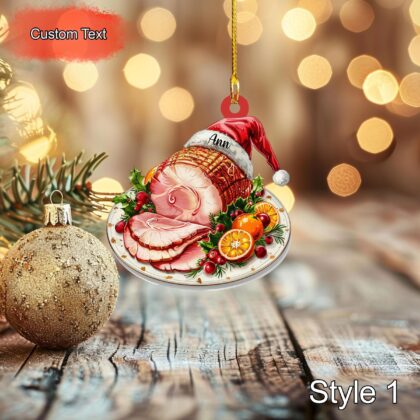 Custom Roast Ham Christmas Ornament – Personalized Food Ornament