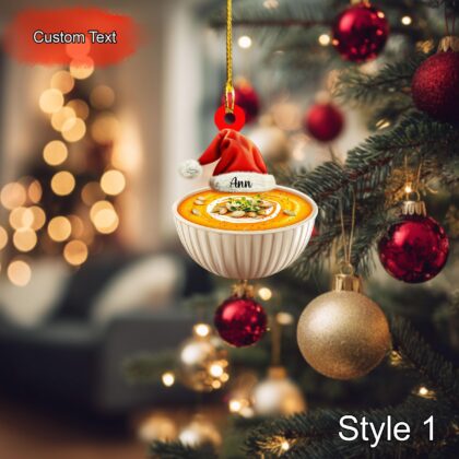 Custom Pumpkin Soup Christmas Ornament – Personalized Food Ornament
