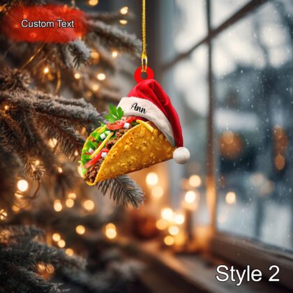 Custom Tacos Christmas Ornament – Personalized Food Ornament - Image 2