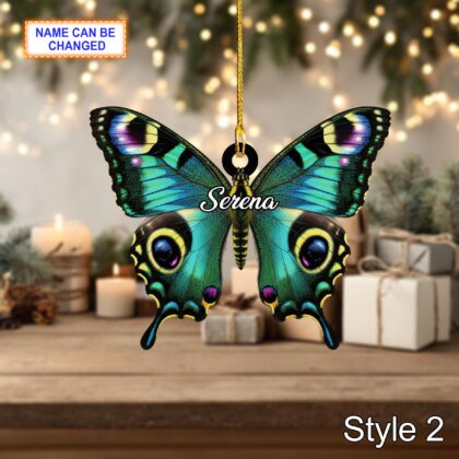 Custom Name Dry Pressing Butterflies Personalized Ornament - Image 4