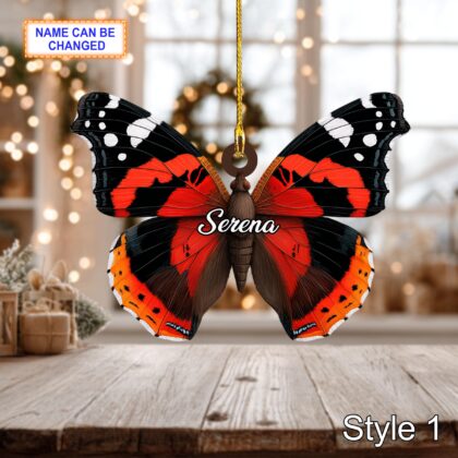 Custom Name Dry Pressing Butterflies Personalized Ornament