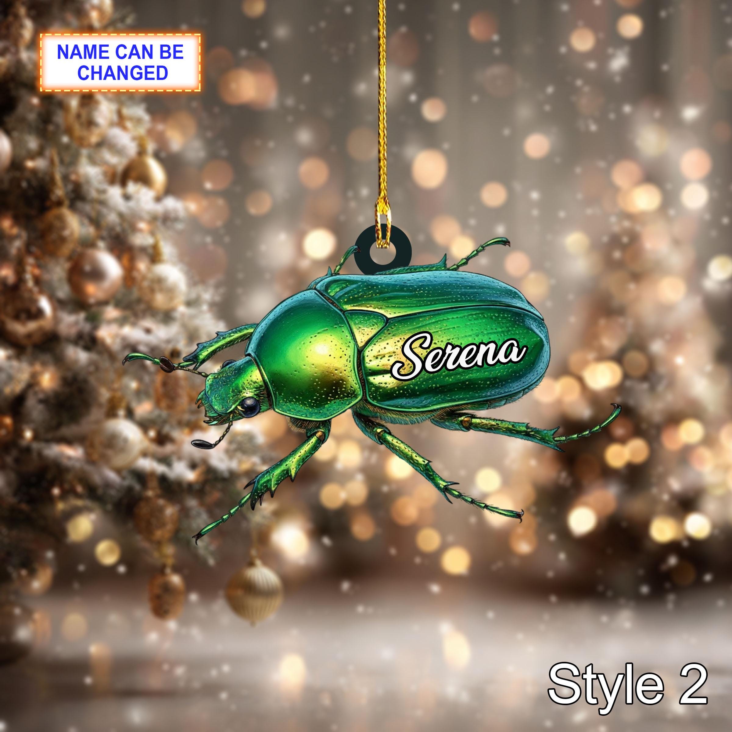 Custom Name Dry Pressing Cetonia Aurata Personalized Ornament - Image 4