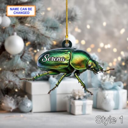 Custom Name Dry Pressing Cetonia Aurata Personalized Ornament