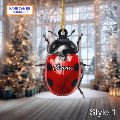 Custom Name Dry Pressing Coccinellidae Personalized Ornament