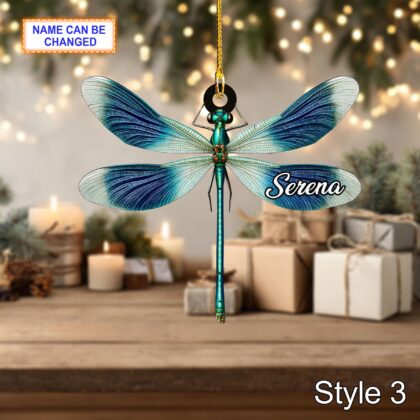 Custom Name Dry Pressing Dragonfly Personalized Ornament - Image 5