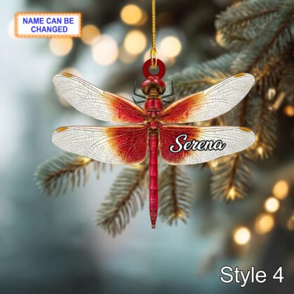Custom Name Dry Pressing Dragonfly Personalized Ornament - Image 6