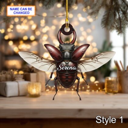 Custom Name Dry Pressing Lucanus Cute Personalized Ornament
