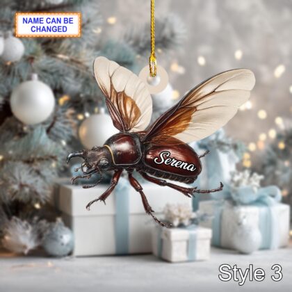 Custom Name Dry Pressing Lucanus Cute Personalized Ornament - Image 5