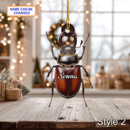 Custom Name Dry Pressing Lucanus Cute Personalized Ornament - Image 4