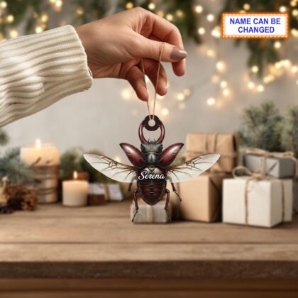 Alternative view of Custom Name Dry Pressing Lucanus Cute Personalized Ornament
